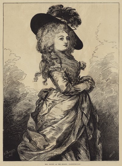 Mevrouw Rousby als de Vermiste Gainsborough door Harry Furniss